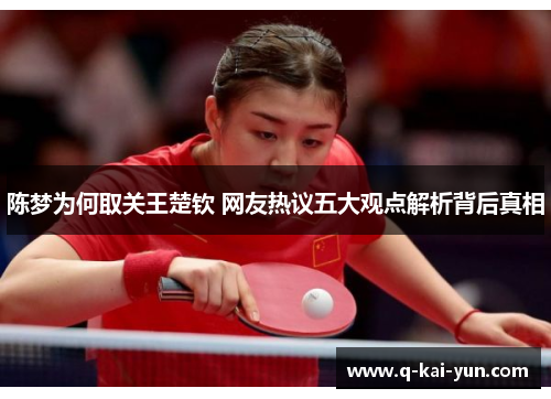 陈梦为何取关王楚钦 网友热议五大观点解析背后真相